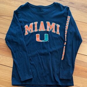 Fanatics University of Miami Long Sleeve Tee - Black and Orange